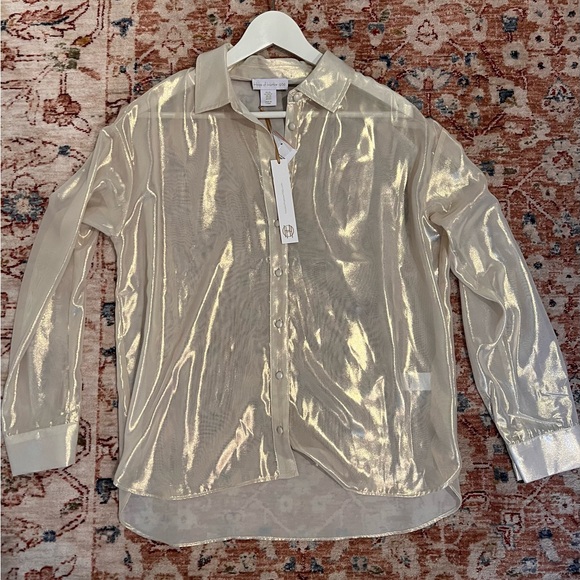 NWT House of Harlow x Revolve gold blouse - Picture 4 of 9
